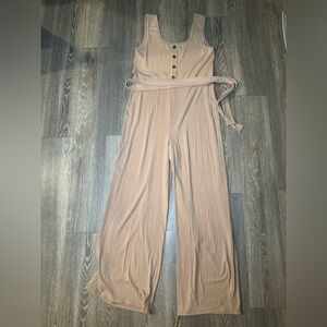 Pink Lily Ribbed Jumpsuit